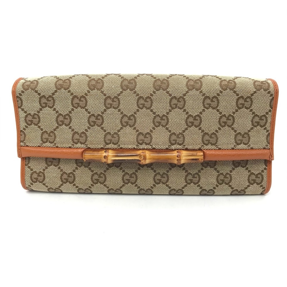 GUCCI GG Canvas Bamboo Shoulder Bag Beige - Picture 2 of 11